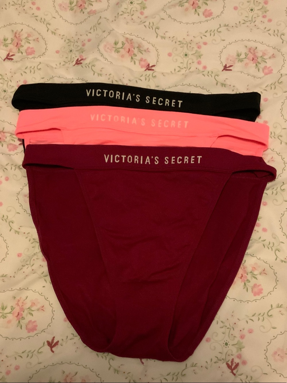 Victoria's Secret High Bikini Briefs - Black, Neon Pink, Burgundy NWOT
